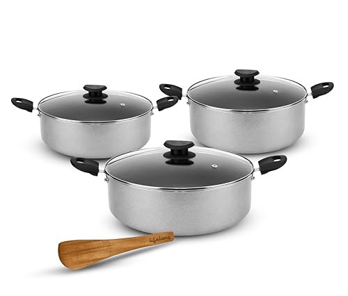 Lifelong Biryani Pot with Glass Lid | Set of 3 | Biryani Pot...