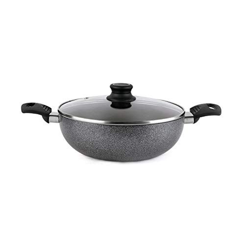 Cello Non Stick Hammered Tone Kadhai with Glass Lid 2.5 LTR,...