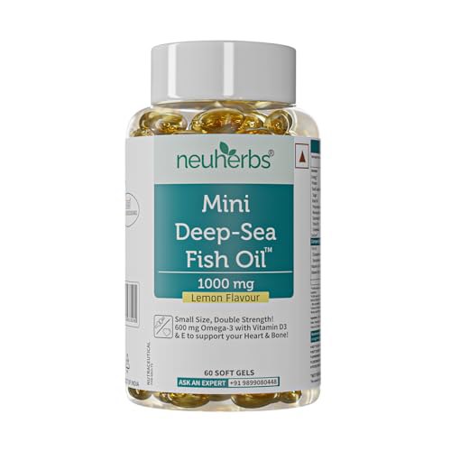 Neuherbs Mini Deep Sea Fish Oil Omega 3 Capsule 1000Mg- 60 S...