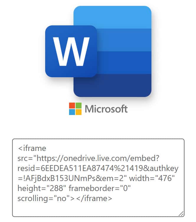 OneDrive Embed Code OneDrive Embed Code