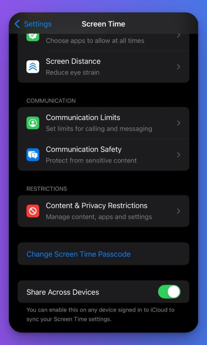 Screen Time Passcode Alerts for Parents